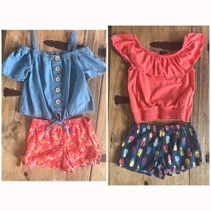 Size 6 little girls spring/summer top & shorts